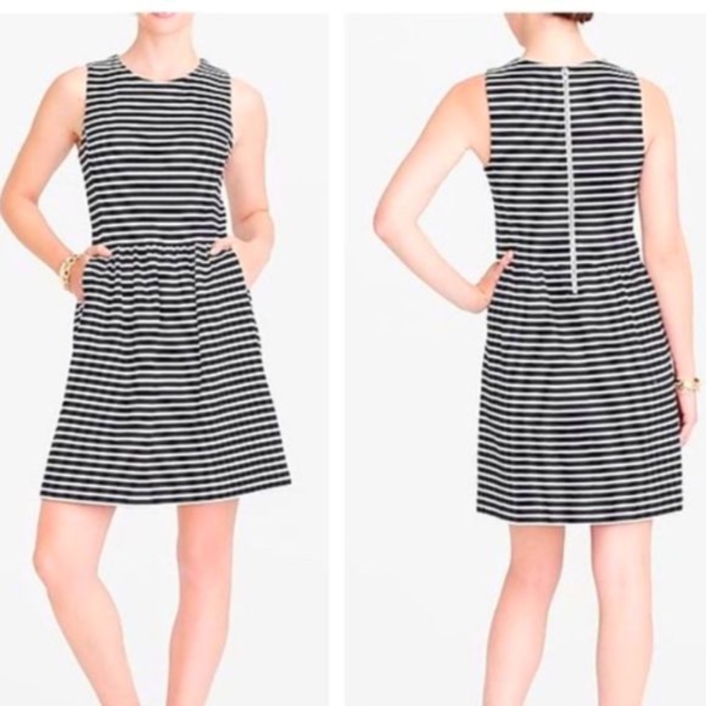 J crew stripe daybreak sleeveless dress